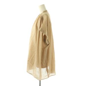 Spick&Span 24SS リネンギャザーフレンチスリーブシャツ ブラウス ベージュ /ES OS