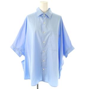 THE MILLY ドルマンスリーブ シャツ ブラウス 七分袖 前開き コットン 1 ブルー /NR OS