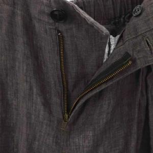 pas de calais リネン ワイドパンツ イージー クロップド 36 パープルグレー /CX OS