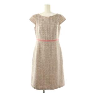 PRIMAVERA ドレス ワンピース ひざ丈 ツイード 2 ピンク ブラック /DF OS