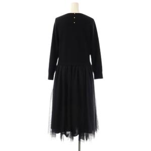 23区 vingt-trois 24SS 洗える チュールコンビ ワンピース ドッキング 38 ブラック /ES