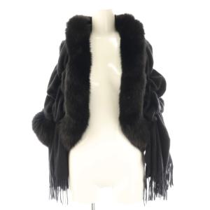 ファー付き ストール ブラック /ES OS