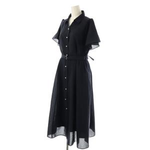 anySiS 24SS 【洗える】ビューティフレア シャツワンピース ロング 3 ネイビー /DF OS