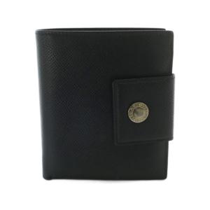財布 二つ折り 小銭入れ スナップボタン開閉 レザー 黒 ブラック /AS OS OH