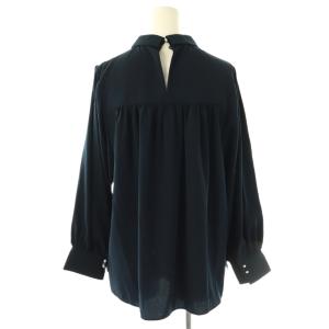 BALLSEY 23SS クリアデシン カラーブラウス 長袖 プルオーバー 36 紺 /NR OS