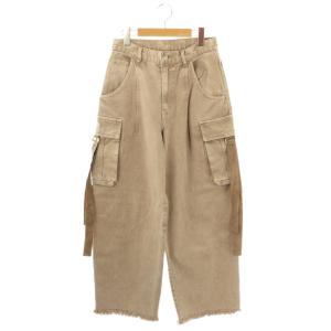 24SS コクーンデニムカーゴパンツ ジッパーフライ コットン 38 茶 /NR OS