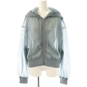 25SS シアーニットパーカー ジップアップ 36 ブルーグレー /DO OS