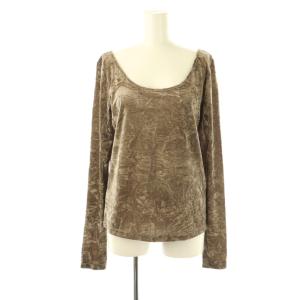 25SS クラッシュベロアカットトップ カットソー 36 ブラウンカーキ /DO OS