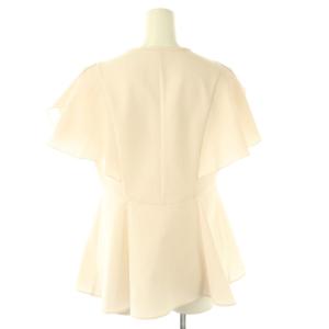 ANAYI 25SS サッカーストレッチペタルスリーブ ブラウス シャツ フレンチスリーブ 38 ライトベージュ /NR