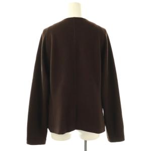 JURGEN LEHL ウールノーカラージャケット L ブラウン /DO OS