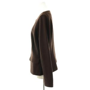 JURGEN LEHL ウールノーカラージャケット L ブラウン /DO OS
