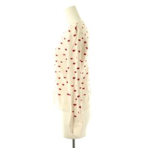 R.H.vintage リップ柄サーマルワッフルプルオーバー カットソー S オフホワイト レッド /DO OS