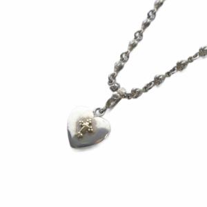 ハートクロスネックレス ペンダント 925 K18 シルバー ゴールド /SR