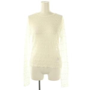 25SS フラワーストレッチレースプルオーバー カットソー ホワイト /ES OS