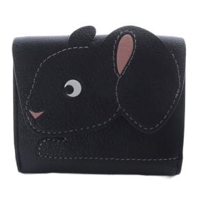 Mini Trifold Rabbit 三つ折り財布 レザー 黒 ブラック 173711 /SR