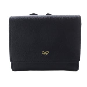 ANYA HINDMARCH Mini Trifold Rabbit 三つ折り財布 レザー 黒 ブラック 173711 /SR