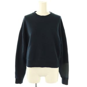 24AW コットン裏毛クロップドプルオーバー スウェット トレーナー ネイビー /ES OS