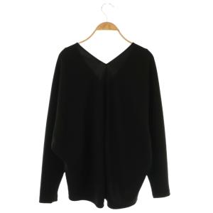 MUSE de Deuxieme Classe 25SS トリアセジョーゼット Vネック プルオーバー ブラウス ブラック /DF OS