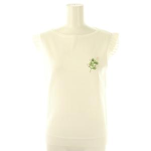 25SS 【洗える】LITTLE MIMOSA ニット トップス カットソー ノースリーブ M ホワイト