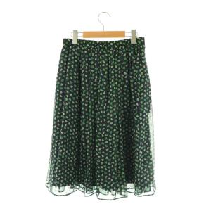TOCCA 24SS 消臭・洗える LOVE フレアスカート ラメ 4 ネイビー グリーン /ES OS
