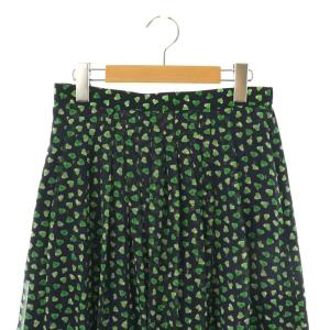 TOCCA 24SS 消臭・洗える LOVE フレアスカート ラメ 4 ネイビー グリーン /ES OS