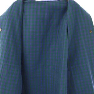 BLAMINK R C/PU G/CHK WFCE STN コート ロング リバーシブル チェック 38 ブルー グリーン