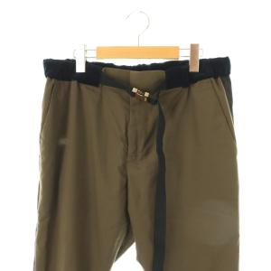 sacai ス?チング サイドライン スラックス パンツ M 茶 紺 21-02461 /CX OS AD