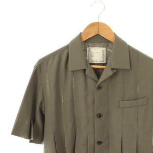 sacai Suiting Shirt オープンカラー半袖シャツ 1 グレー 23-02950