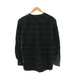 sacai EMBROIDERY PULLOVER CHECK SHIRTSトップス カットソー 長袖 1 グリーン