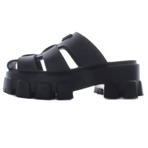 PRADA モノリス ラバー ミュール サンダル 37 ブラック 1XX751