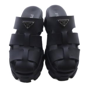 PRADA モノリス ラバー ミュール サンダル 37 ブラック 1XX751