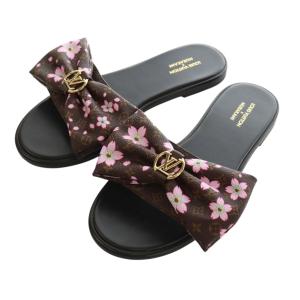 LV×TM リリー ミュール サンダル リボン 桜 モノグラム 37 ブラウン