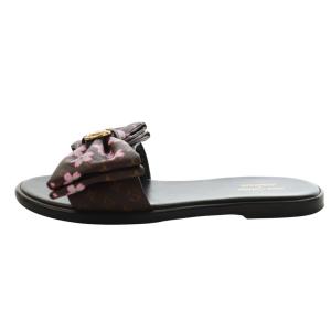 LOUIS VUITTON LV×TM リリー ミュール サンダル リボン 桜 モノグラム 37 ブラウン
