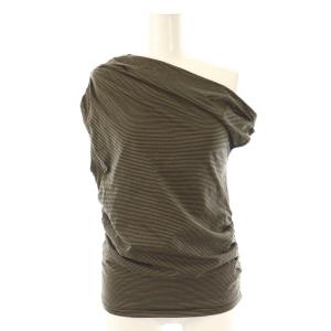 25SS タックギャザーワンショルダープルオーバー カットソー F 茶 黒 /CX OS