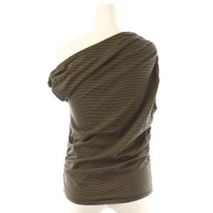 ETRE TOKYO 25SS タックギャザーワンショルダープルオーバー カットソー F 茶 黒 /CX OS