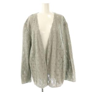 23SS ジオメトリックレースノーカラージャケット 薄手 S グレー /CX OS