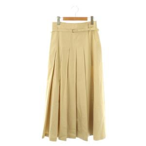 コットンプリーツスカート ラップスカート フレア 36 ベージュ /CX OS