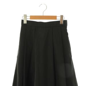 23区 23SS マットナイロンタフタ タック スカート フレア ロング 32 ブラック /HK OS