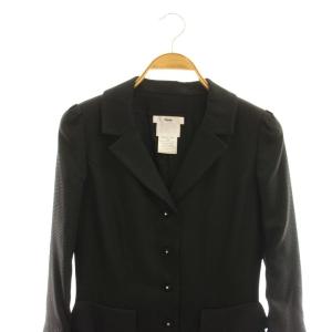 René TISSUE フレア コート アウター チェスター オーガンジー 34 黒 /CX OS