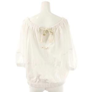 MARNI パフスリーブ ギャザー カットソー 五分袖 38 ホワイト /HK OS
