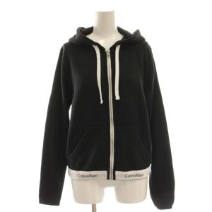 Calvin Klein ロゴテープ ジップアップフーディー パンツ セットアップ 上下 パーカー M S 黒 ブラック /AT