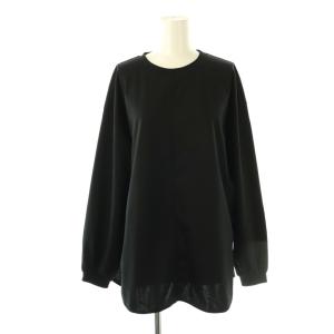 ギャザースリーブプルオーバー カットソー 長袖 ブラック /HK OS
