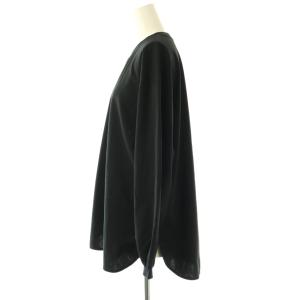 UNITED ARROWS ギャザースリーブプルオーバー カットソー 長袖 ブラック /HK OS