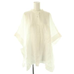 シアー麻ブラウス フレンチスリーブ 38 ホワイト /HK OS