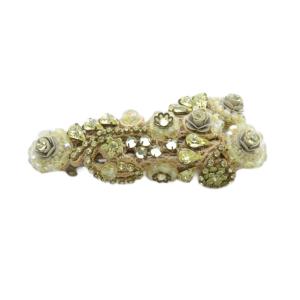 フラワーモチーフバレッタ 黄色 イエロー /SR SH