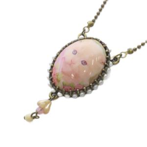 キャットモチーフ ペンダント ピンク ゴールド色 /SR SH