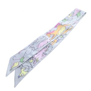 HERMES ツイリー MILLE ET UN LAPINS 千と一のうさぎ グレー