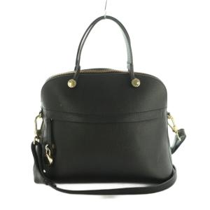 パイパー 2way ショルダーバッグ ハンドバッグ レザー 黒 /MI OS