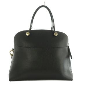 FURLA パイパー 2way ショルダーバッグ ハンドバッグ レザー 黒 /MI OS