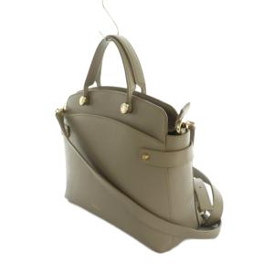 FURLA パイパー 2way ショルダーバッグ ハンドバッグ レザー グレー /MI OS